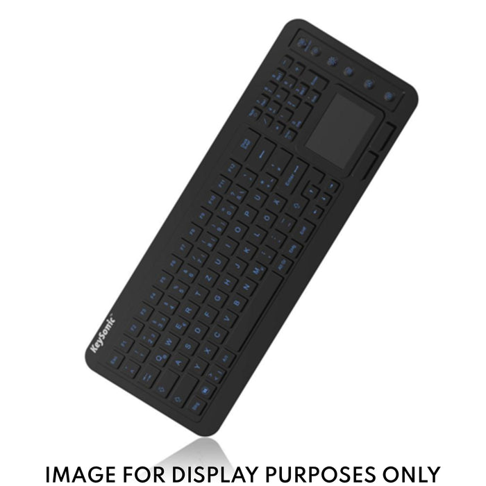 Keysonic KSK-6231 Waterproof Compact Keyboard with Integrated Touchpad and Backlighting