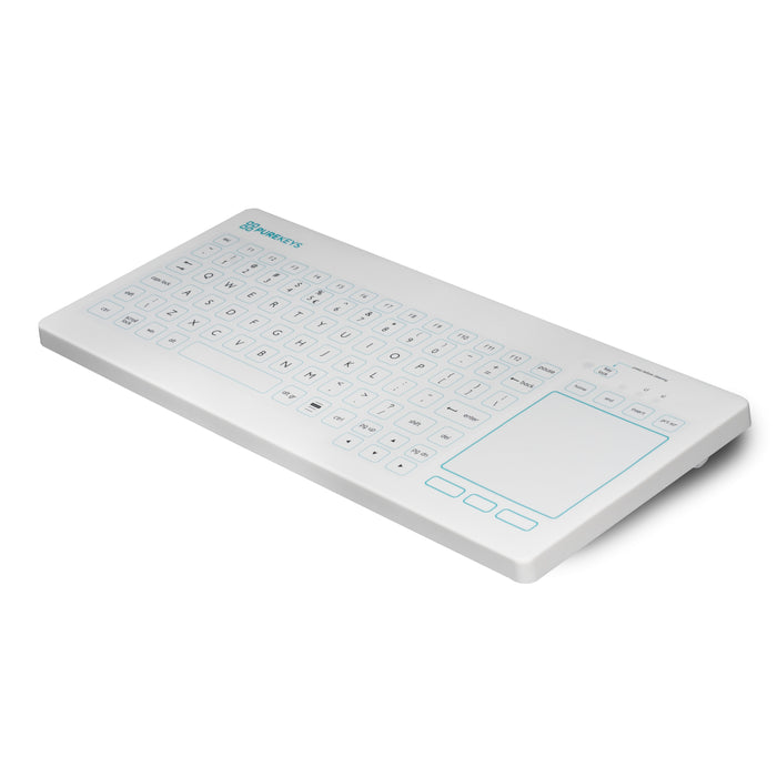 Purekeys Compact Medical Keyboard - Wired, IP66 with integrated touchpad