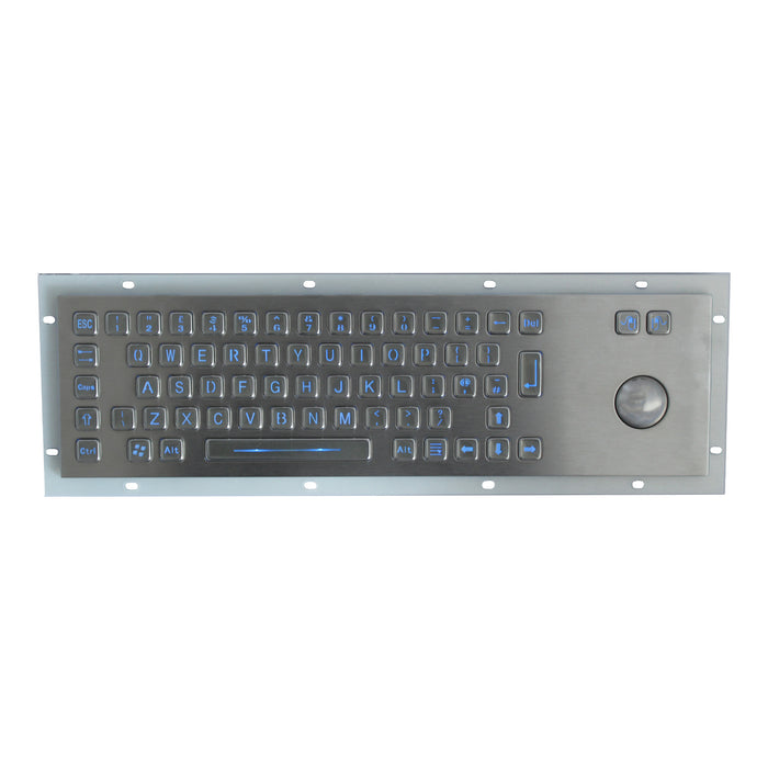 KBS-PC-D-LED Stainless Steel LED Keyboard with Integrated Trackball
