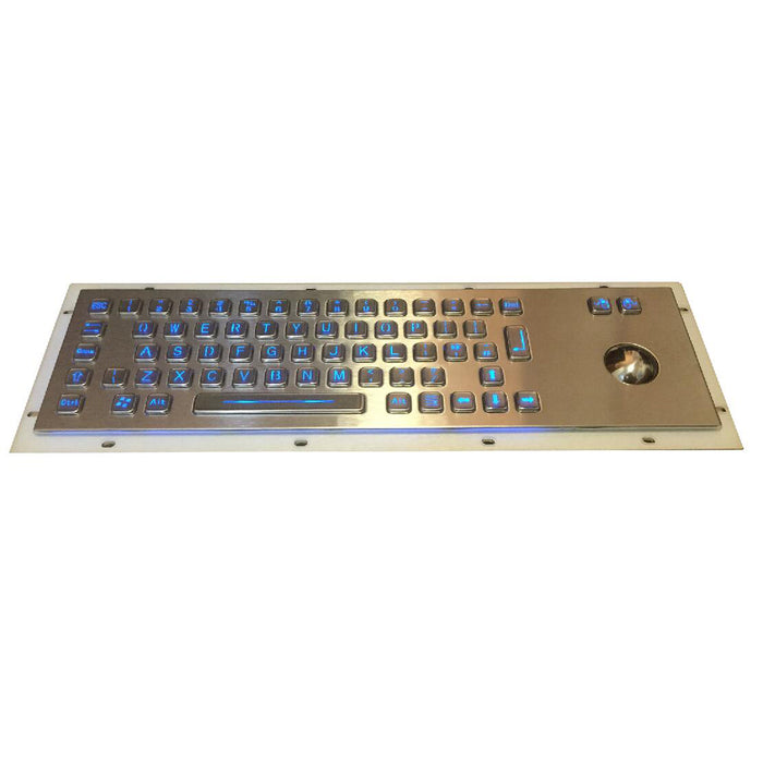 KBS-PC-D-LED Stainless Steel LED Keyboard with Integrated Trackball