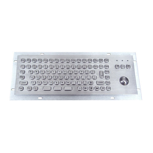 KBS-PC-MINI2 Compact Stainless Steel Keyboard with Trackball and FN keys