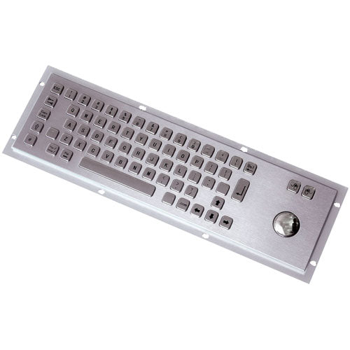KBS599B Stainless Steel Keyboard with Trackball and FN key