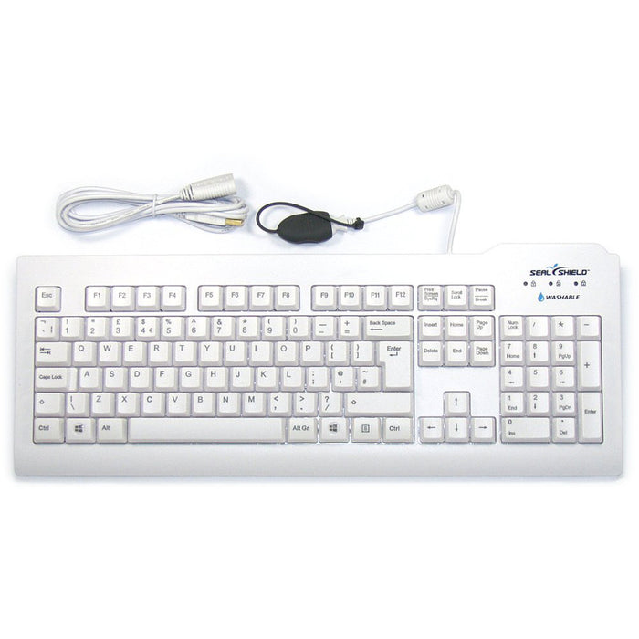 Silver Seal The Antimicrobial Washable Keyboard in White