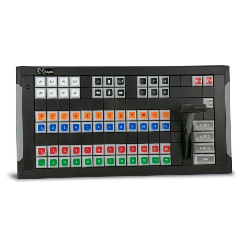 X-keys 124 T-Bar Keyboard with Video Switcher Key Set Bundle