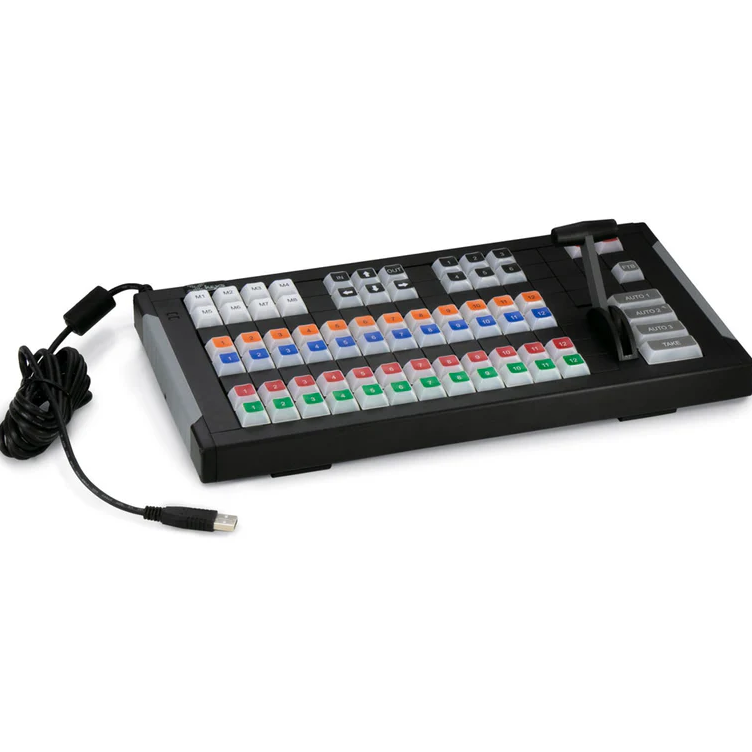X-keys 124 T-Bar Keyboard with Video Switcher Key Set Bundle