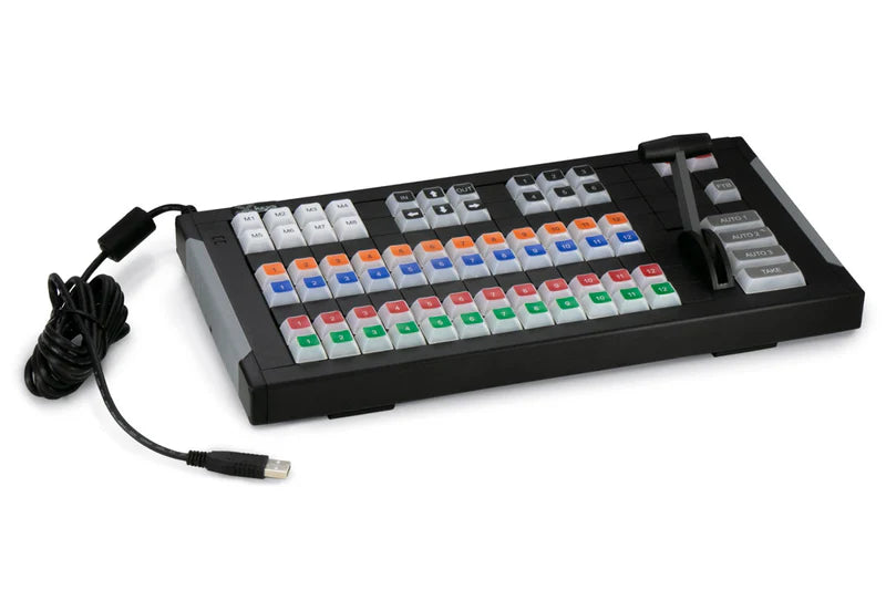 X-keys 124 T-Bar Keyboard with Video Switcher Key Set Bundle