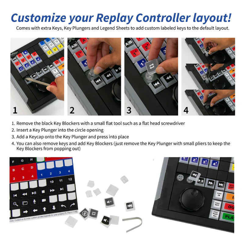 X-keys XKE-64 Jog T-Bar USB Replay Controller