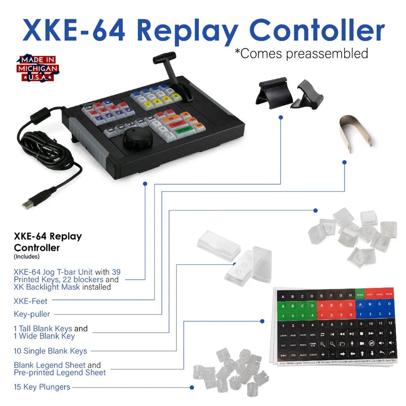X-keys XKE-64 Jog T-Bar USB Replay Controller