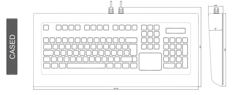 CKS 128P Series - Rugged Industrial Keyboard