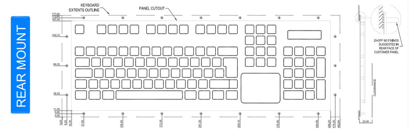 CKS 128P Series - Rugged Industrial Keyboard