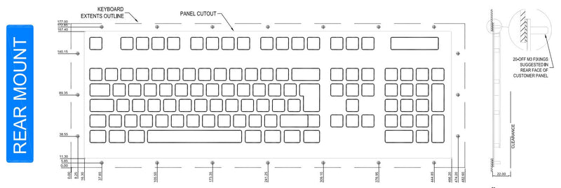 CKS 128 Series - Rugged Industrial Keyboard