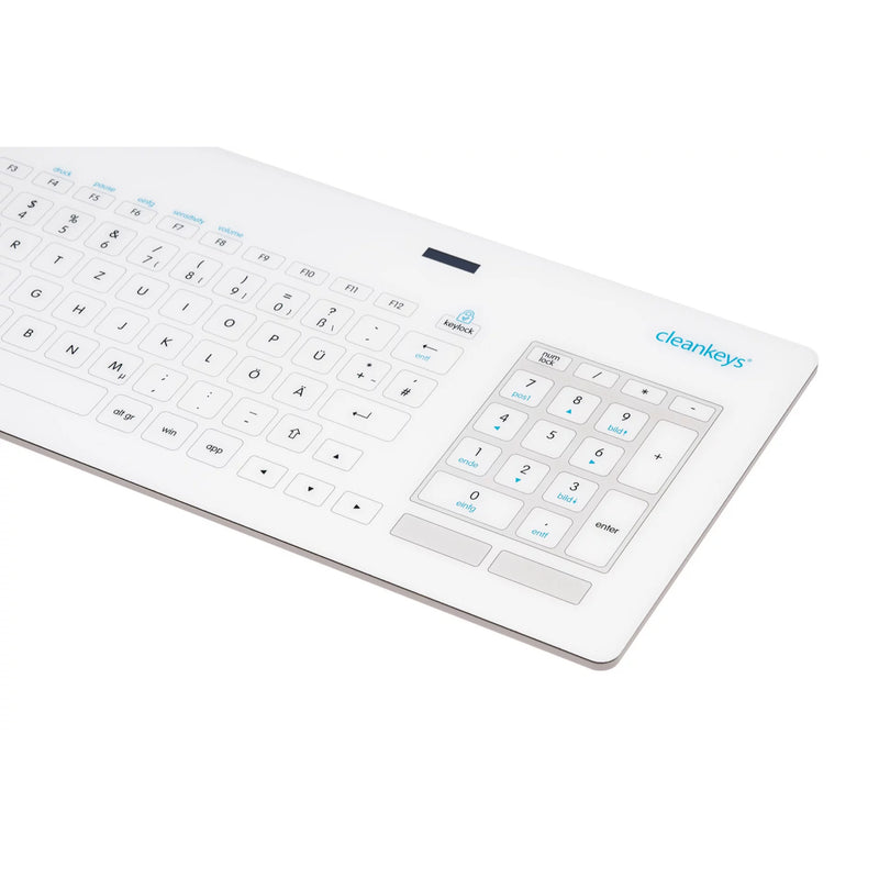 Cleankeys CK6 Wired Medical Capacitive Glass Keyboard with Touchpad & Numberpad