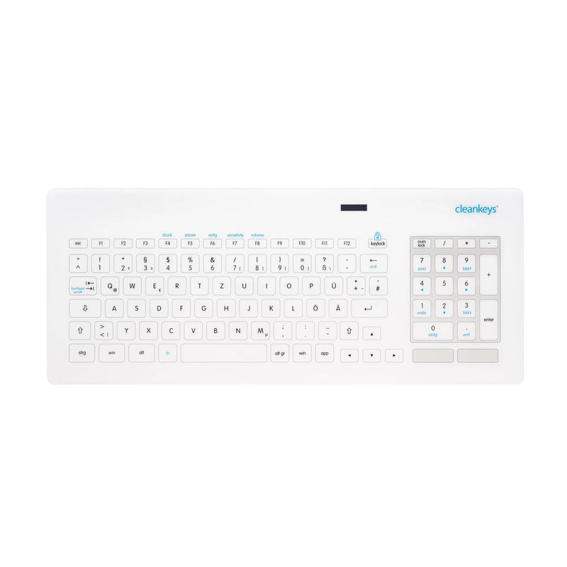 Cleankeys CK6 Wired Medical Capacitive Glass Keyboard with Touchpad & Numberpad