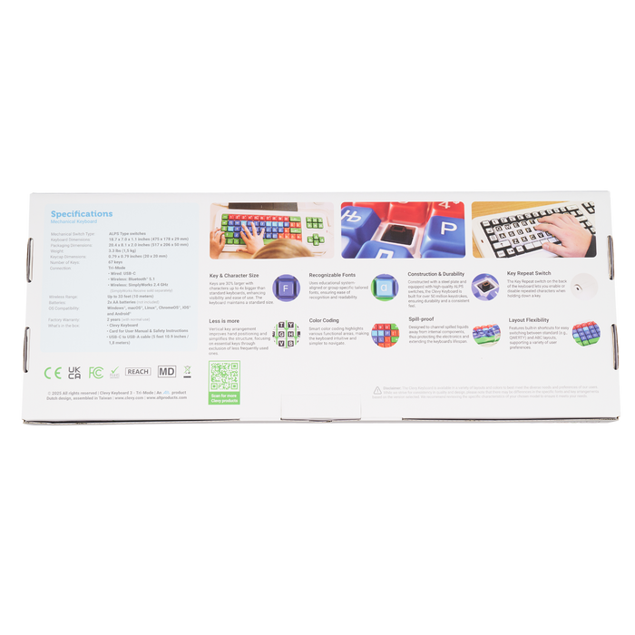 Clevy Tri-Mode Uppercase Large Key Keyboard with UK layout