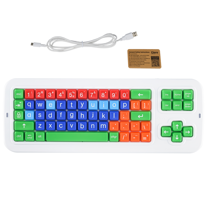 Clevy Tri-Mode Lowercase Large Key Keyboard with UK layout