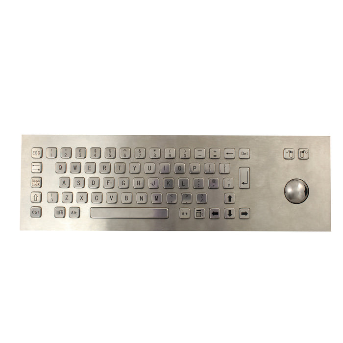 KBS-PC-I Stainless Steel Panel Mount Keyboard with Trackball