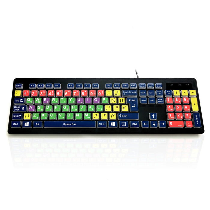 Accuratus Rainbow 2 Mixed Colour Children's Keyboard with Extra Large Font & Mixed Colour Keys