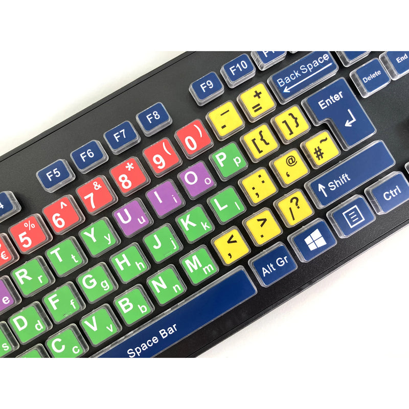 Accuratus Rainbow 2 Mixed Colour Children's Keyboard with Extra Large Font & Mixed Colour Keys