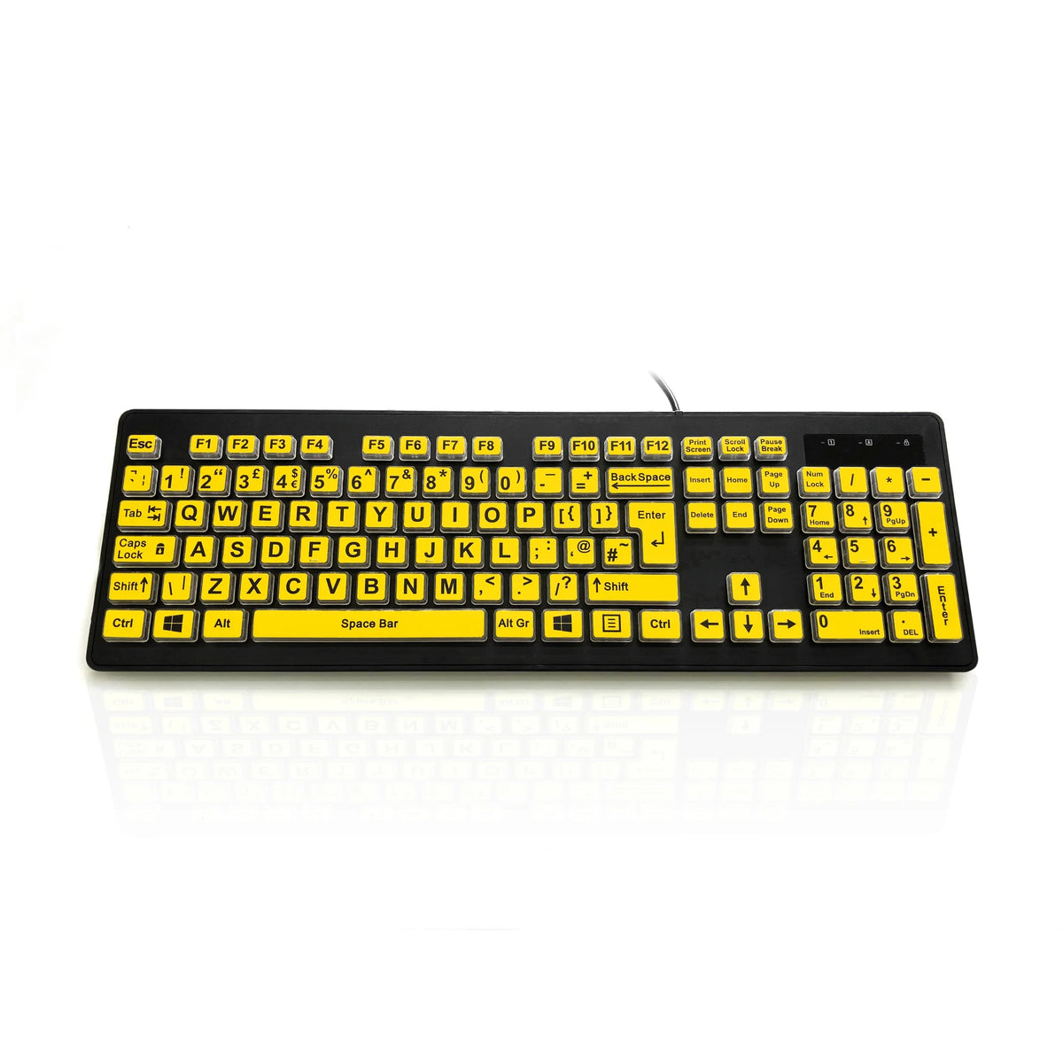 Accuratus Rainbow 2 High Visibility Keyboard with Extra Large Black Fo ...