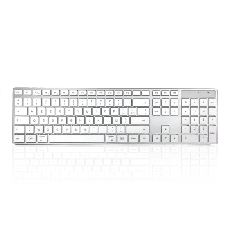 Accuratus 301 MAC Wireless Multi-Device - Dual Bluetooth 5.2 & RF 2.4GHz Wireless Multi-device Multimedia Apple Mac Slim Keyboard