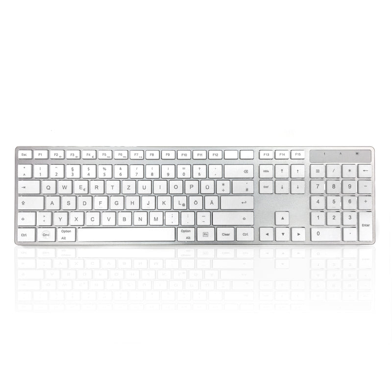 Accuratus 301 MAC Wireless Multi-Device - Dual Bluetooth 5.2 & RF 2.4GHz Wireless Multi-device Multimedia Apple Mac Slim Keyboard