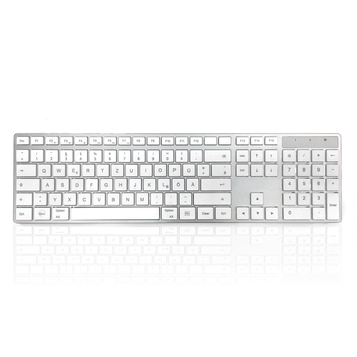 Accuratus 301 MAC Wireless Multi-Device - Dual Bluetooth 5.2 & RF 2.4GHz Wireless Multi-device Multimedia Apple Mac Slim Keyboard