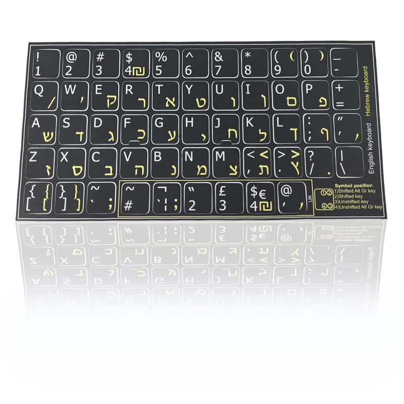 Accuratus Professional Keyboard Stickers (Language) - White Lettering on Opaque Black Background