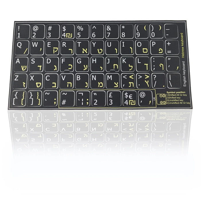Accuratus Professional Keyboard Stickers (Language) - White Lettering on Opaque Black Background