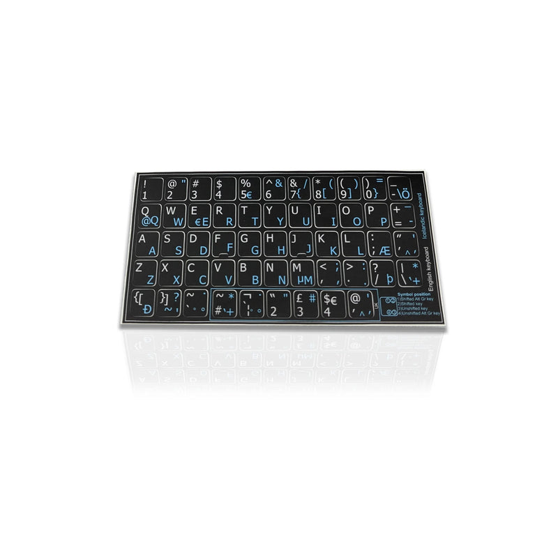 Accuratus Professional Keyboard Stickers (Language) - White Lettering on Opaque Black Background