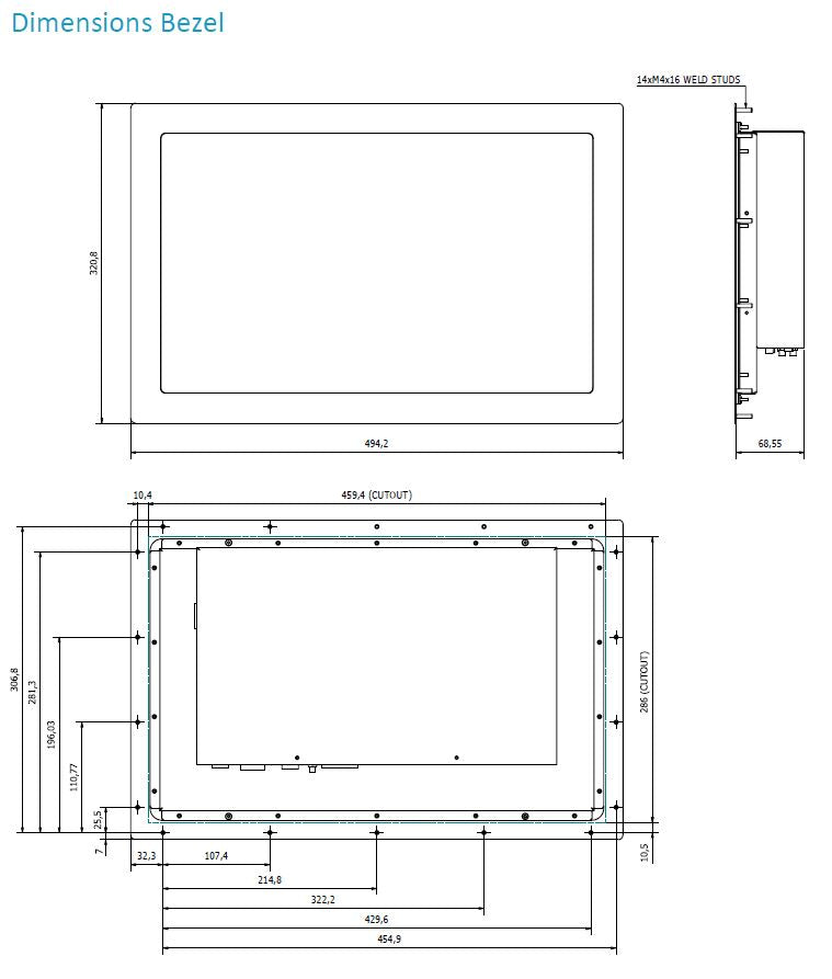 CKS W18 Rugged Industrial Display Touchscreen Monitor/Panel PC