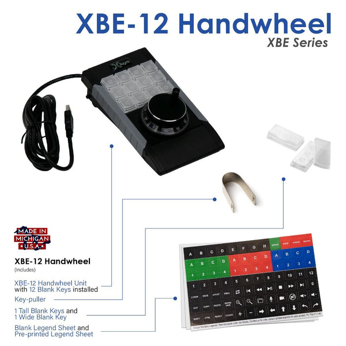 X-keys XBE-12 Handwheel and Programmable Keypad — Keyboard Specialists LTD