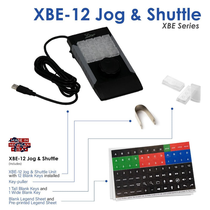 X-keys XBE-12 Jog Shuttle and Programmable Keypad