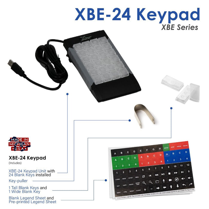 Small Programmable Keypad X-keys XBE-24 Programmable Keypad — Keyboard Specialists LTD
