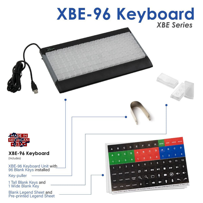 X-keys XBE-96 Programmable Keyboard — Keyboard Specialists LTD