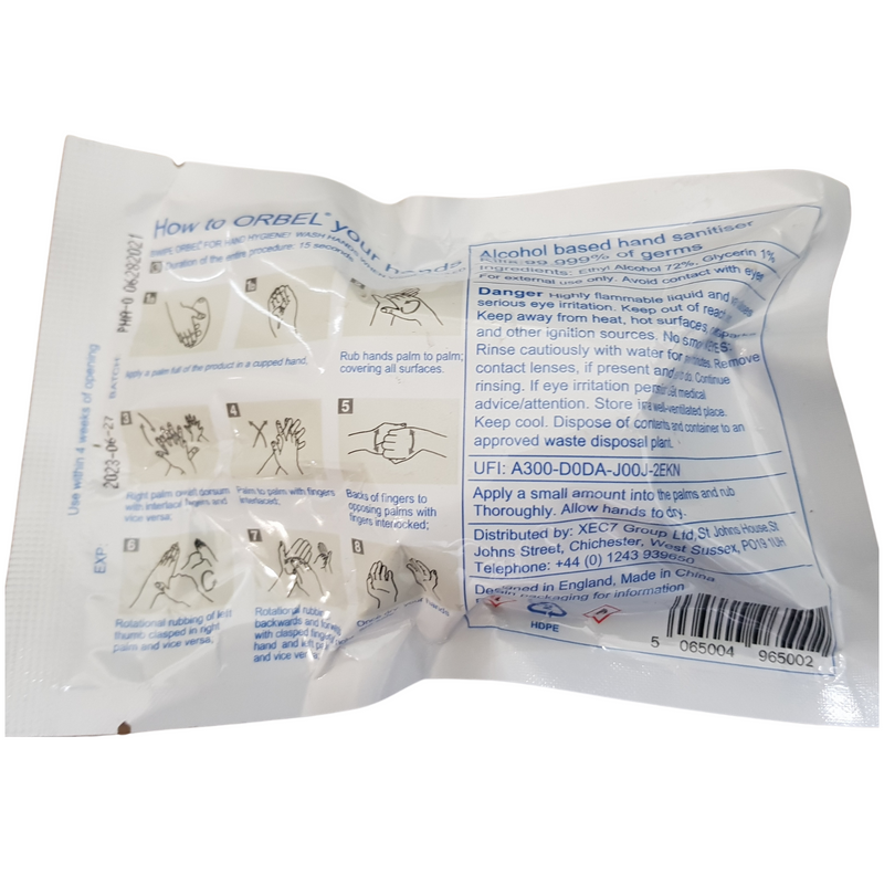 Orbel® Personal hand sanitiser with belt clip - White