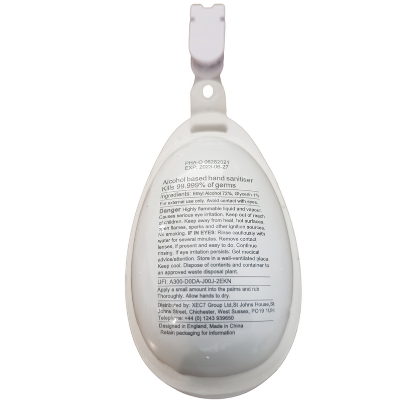 Orbel® Personal hand sanitiser with belt clip - White