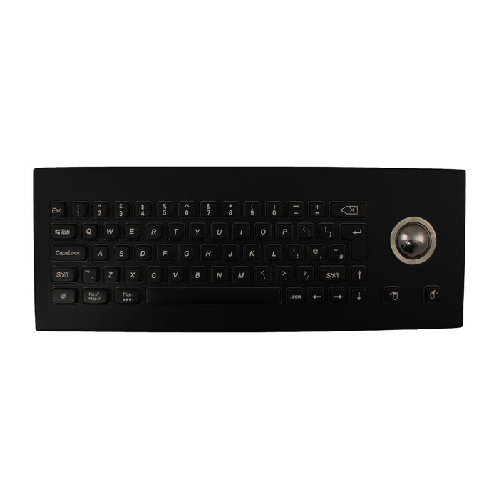 KBS-PC-H-Desk-BL Stainless Steel Keyboard with Integrated Trackball