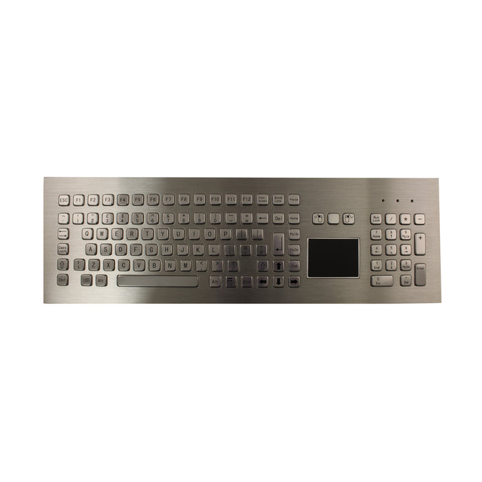 KBS-PC-F3bT-CAW Top-Mount Stainless Steel Keyboard with Touchpad, FN Keys and Numeric Keypad
