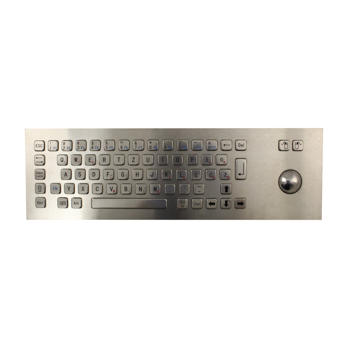 KBS-PC-I-USBSL-CAW-FN Stainless Steel Top Mount Keyboard with Trackball Slovenian Layout