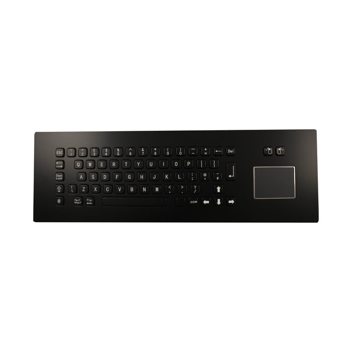 KBS-PC-IT-3-BL-USBUK Top Mounted Black Stainless Steel Keyboard With Touchpad