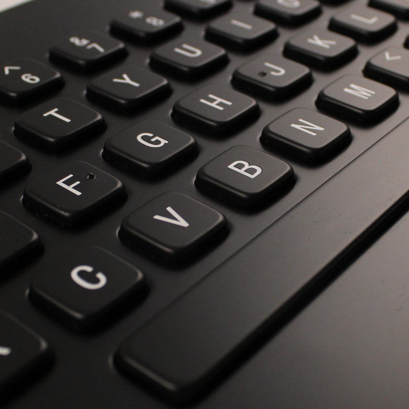 KBS-PC-IT-3-BL-USBUK Top Mounted Black Stainless Steel Keyboard With Touchpad