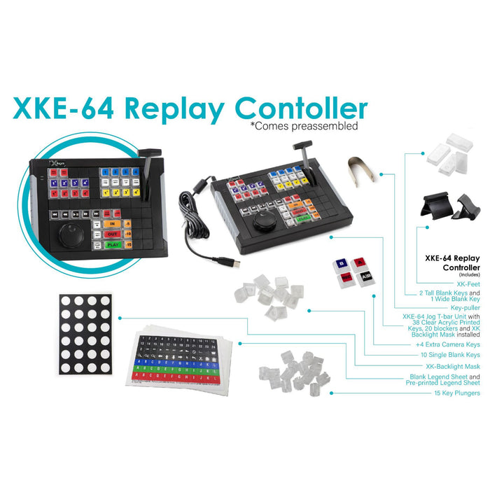 X-keys XKE-64 Jog T-Bar USB Replay Controller