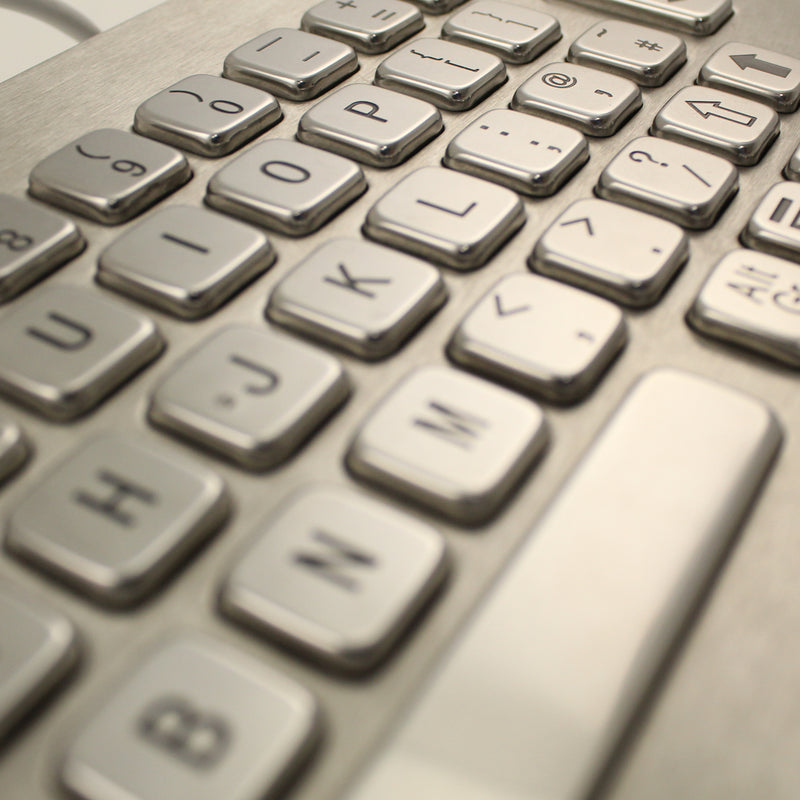 KBS-PC-N-I-USBUK-CAW Stainless Steel Panel Mount Keyboard with Trackball