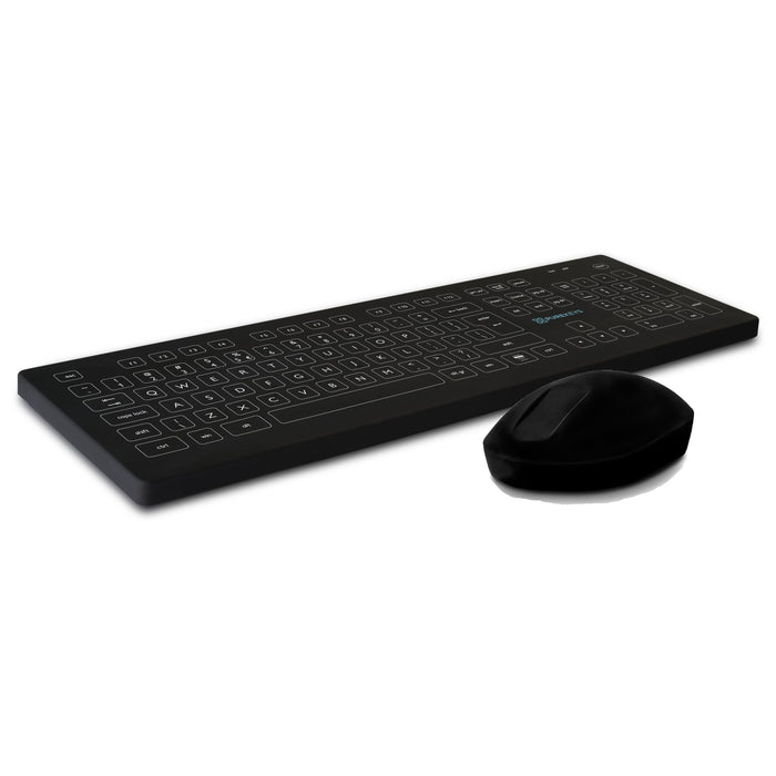 Purekeys Wireless Full Size Keyboard and Mouse Set in Black