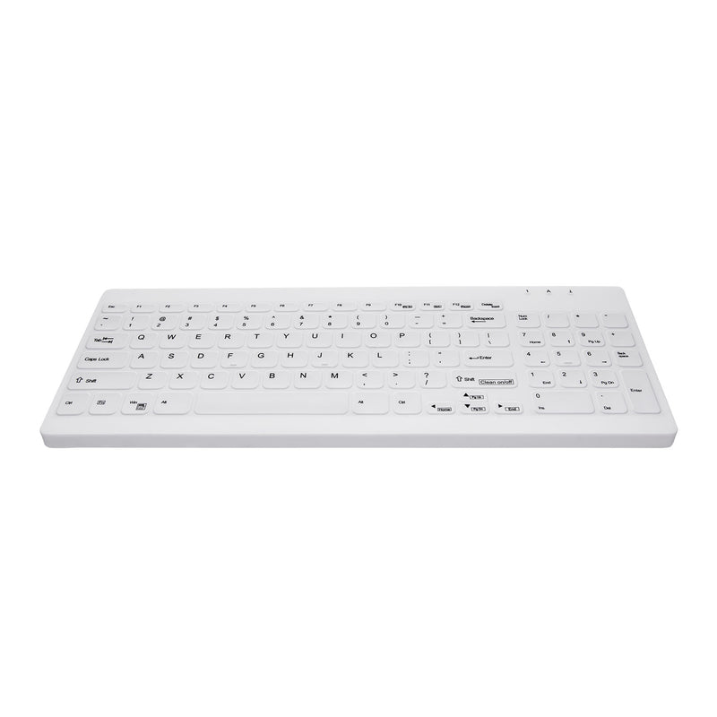 Active Key AK-C7012F Compact Ultraflat Wipeable Keyboard in White with Numpad - Wired