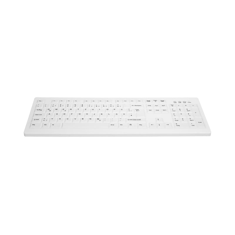 Active Key AK-C8100F Wipeable Keyboard in White with Numpad - Wireless