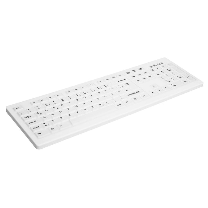 Active Key AK-C8100F Wipeable Keyboard in White with Numpad - Wired