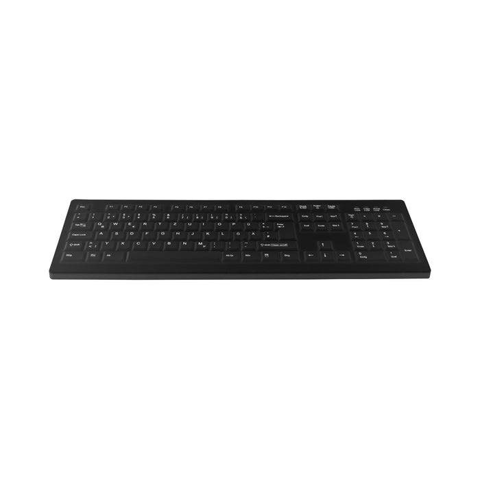 Active Key AK-C8100F Wipeable Keyboard in Black with Numpad - Wireless