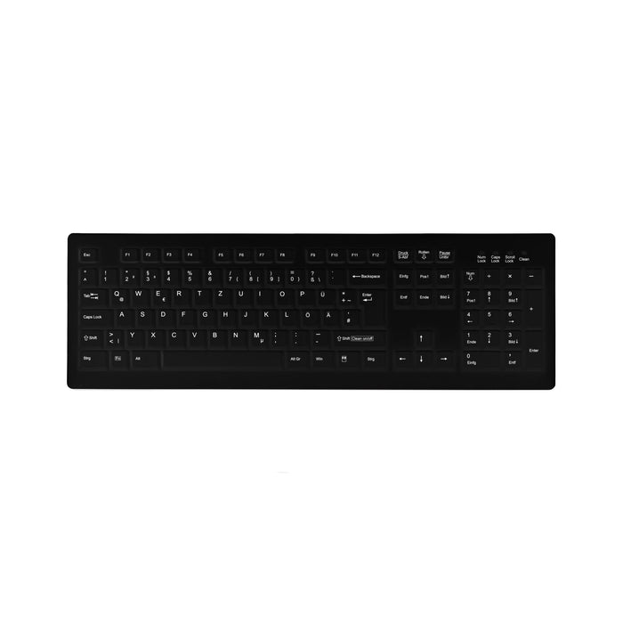 Active Key AK-C8100F Wipeable Keyboard in Black with Numpad - Wired