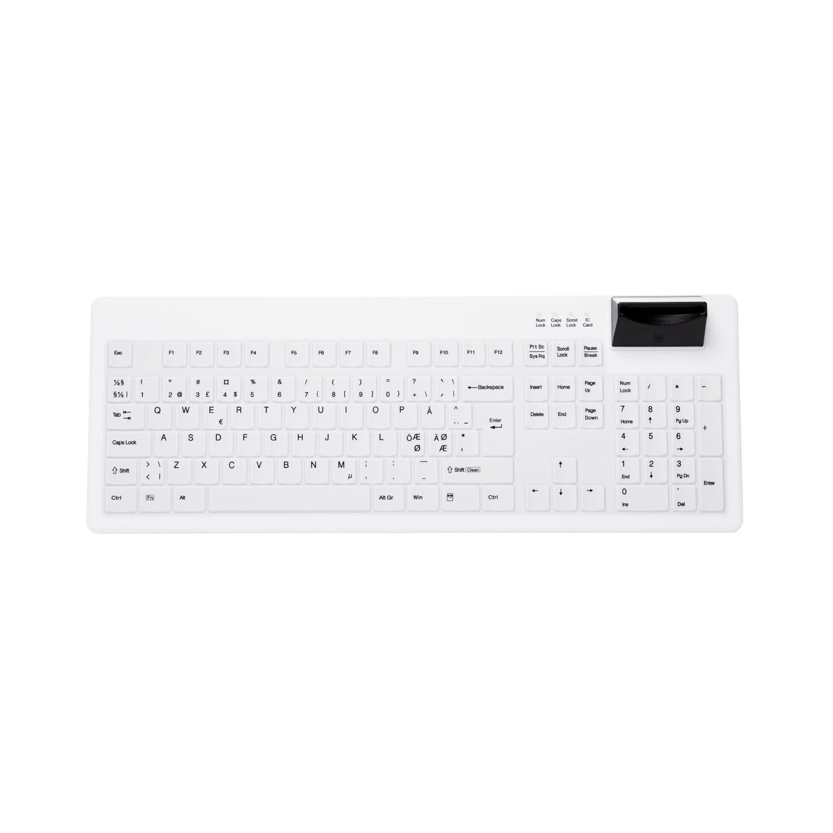 Active Key AK-C8200F Wipeable Keyboard with integrated Smart Card Read ...